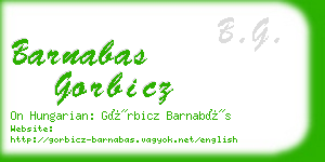 barnabas gorbicz business card